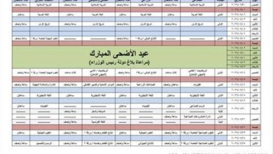 برنامج امتحانات التوجيهي 2022 الأردن