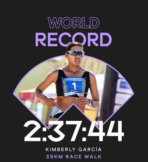 كيمبرلي تسجل رقم عالمي في مسافة 35 كلم مشي